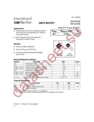 IRFR3708PBF datasheet  